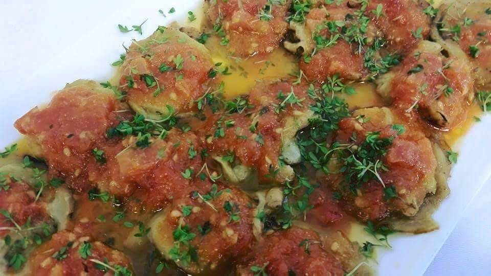 Zucchini Carpaccio in Tomaten - Kresse Marinade 